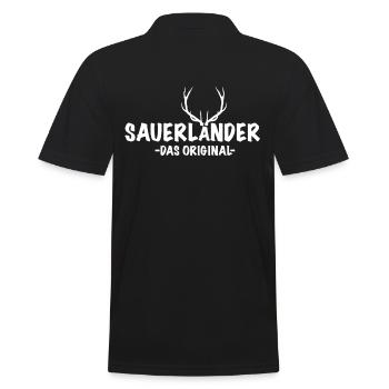 Sauerländer das Original Schützenkönig Schützen - Männer Poloshirt - Schwarz - Hinten - Kai (181cm)