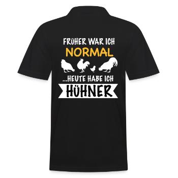 Huhn Hühner Hühnerzüchter lustiges Motiv Geschenk - Männer Poloshirt - Schwarz - Hinten - Kai (181cm)