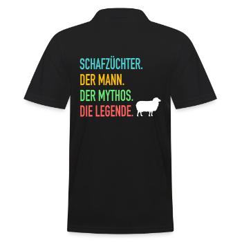Schaf Schafe Hirte Schäfer Schafbesitzer Geschenk - Männer Poloshirt - Schwarz - Hinten - Kai (181cm)