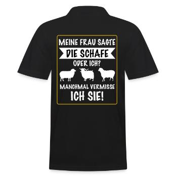 Schaf Schafe Hirte Schäfer Schafbesitzer Geschenk - Männer Poloshirt - Schwarz - Hinten - Kai (181cm)