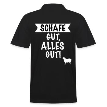 Schaf Schafe Hirte Schäfer Schafbesitzer Geschenk - Männer Poloshirt - Schwarz - Hinten - Kai (181cm)