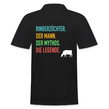 Rind Rinderzüchter Rinderbauer Rinder Geschenk - Männer Poloshirt - Schwarz - Hinten - Kai (181cm)