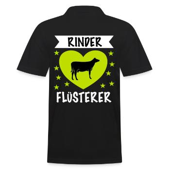 Rinder Flüsterer - Männer Poloshirt - Schwarz - Hinten - Kai (181cm)