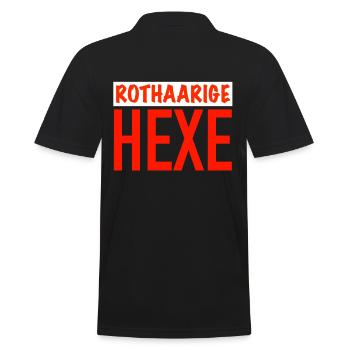Rothaarige Hexe - Männer Poloshirt - Schwarz - Hinten - Kai (181cm)
