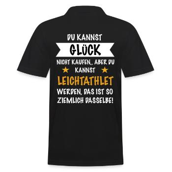 Leichtathletik Glück Geschenk - Männer Poloshirt - Schwarz - Hinten - Kai (181cm)
