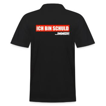 Immer bin ich Schuld - Männer Poloshirt - Schwarz - Hinten - Kai (181cm)