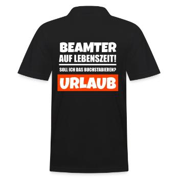 Beamter Beamte Geschenkidee - Männer Poloshirt - Schwarz - Hinten - Kai (181cm)
