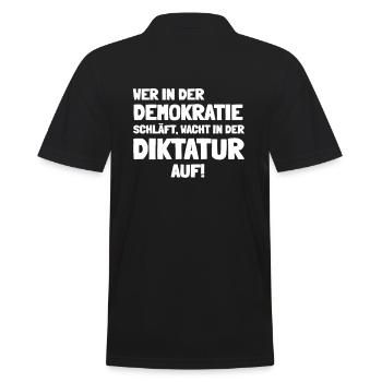 Demokratie retten Design - Männer Poloshirt - Schwarz - Hinten - Kai (181cm)