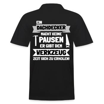 Dachdecker - Männer Poloshirt - Schwarz - Hinten - Kai (181cm)