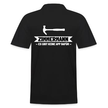Zimmermann Zimmerer Zimmerei - Männer Poloshirt - Schwarz - Hinten - Kai (181cm)