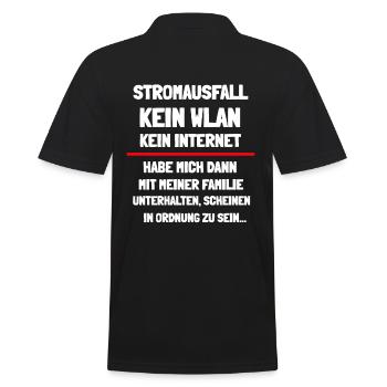 Wlan Sprüche Retro Design - Männer Poloshirt - Schwarz - Hinten - Kai (181cm)