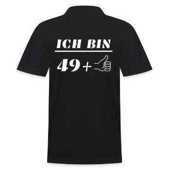 Ich bin 49+1 Geschenk 50. Geburtstag - Männer Poloshirt - Schwarz - Hinten - Kai (181cm)