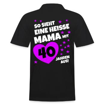 So sieht eine heiße Mama mit 40 Jahren aus - Männer Poloshirt - Schwarz - Hinten - Kai (181cm)