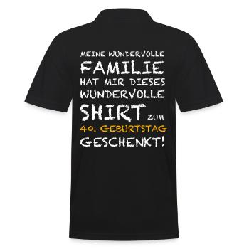 40. Geburtstag die lustige Geschenkidee - Männer Poloshirt - Schwarz - Hinten - Kai (181cm)