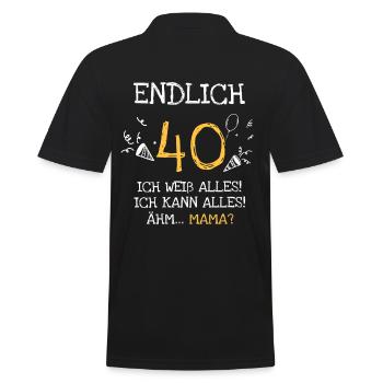40. Geburtstag die lustige Geschenkidee - Männer Poloshirt - Schwarz - Hinten - Kai (181cm)