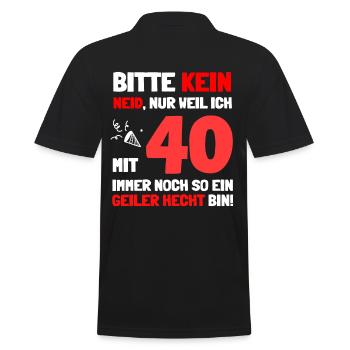 40. Geburtstag die lustige Geschenkidee - Männer Poloshirt - Schwarz - Hinten - Kai (181cm)