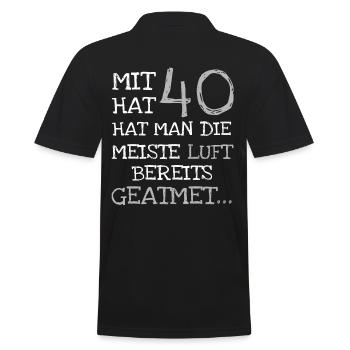 40. Geburtstag die lustige Geschenkidee - Männer Poloshirt - Schwarz - Hinten - Kai (181cm)