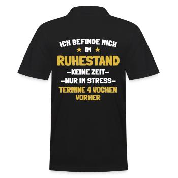 Ich befinde mich im Ruhestand - Männer Poloshirt - Schwarz - Hinten - Kai (181cm)