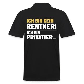 Ich bin kein Rentner sondern Privatier... - Männer Poloshirt - Schwarz - Hinten - Kai (181cm)