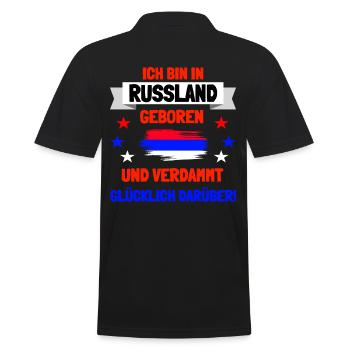 Russland Russisch Geschenkidee - Männer Poloshirt - Schwarz - Hinten - Kai (181cm)
