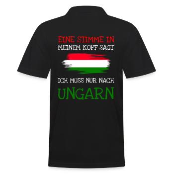Ungarn Hungary Geschenk - Männer Poloshirt - Schwarz - Hinten - Kai (181cm)
