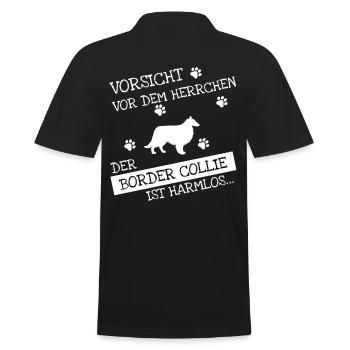 Border Collie - Männer Poloshirt - Schwarz - Hinten - Kai (181cm)
