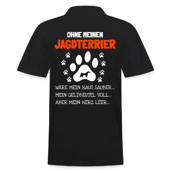 Jagdterrier Jagdhund - Männer Poloshirt - Schwarz - Hinten - Kai (181cm)