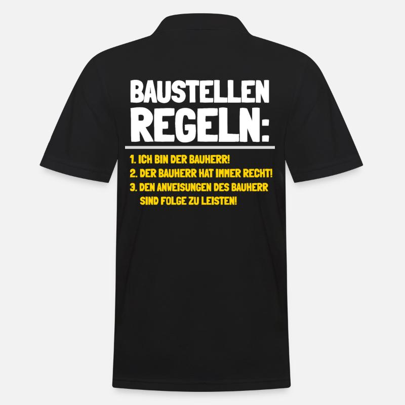 Baustellen Regeln - Männer Poloshirt - Schwarz