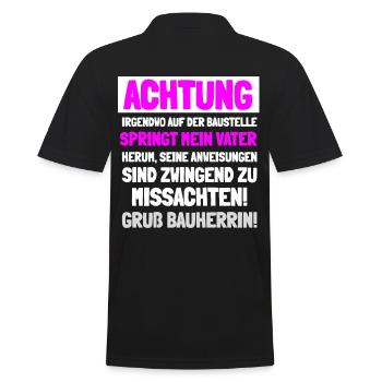 Bauherrin Geschenkidee - Männer Poloshirt - Schwarz - Hinten - Kai (181cm)