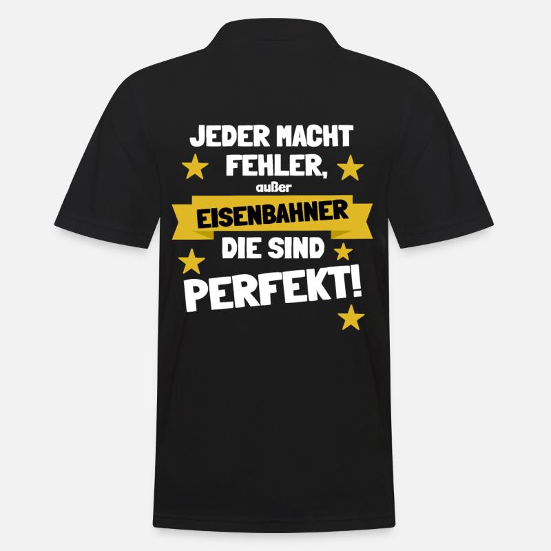 Eisenbahner sind perfekt - Männer Poloshirt - Schwarz