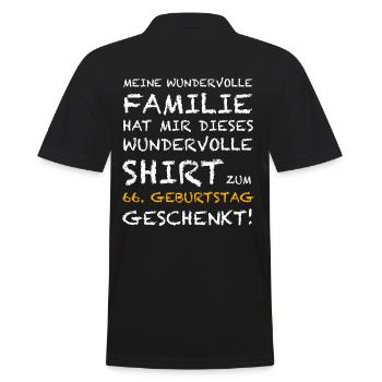 Das Shirt zum 66. Geburtstag - Männer Poloshirt - Schwarz - Hinten - Kai (181cm)