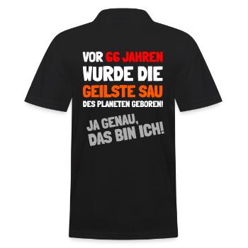 Die schöne Überraschung zum 66. Geburtstag - Männer Poloshirt - Schwarz - Hinten - Kai (181cm)