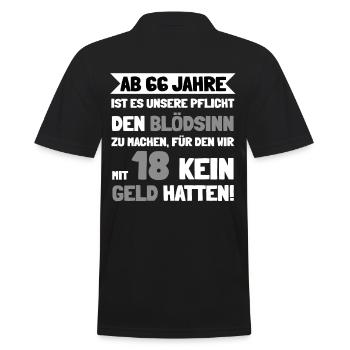 Die schöne Überraschung zum 66. Geburtstag - Männer Poloshirt - Schwarz - Hinten - Kai (181cm)