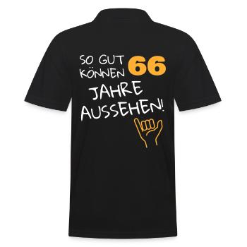 Die schöne Überraschung zum 66. Geburtstag - Männer Poloshirt - Schwarz - Hinten - Kai (181cm)