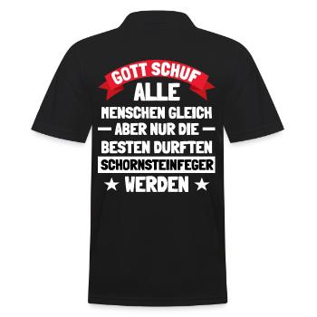 Als Schornsteinfeger ist man etwas besonderes - Männer Poloshirt - Schwarz - Hinten - Kai (181cm)