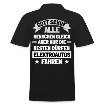 Elektrofahrzeuge E-Auto - Männer Poloshirt - Schwarz - Hinten - Kai (181cm)