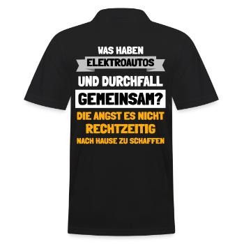 Was haben Elektroautos und Durchfall gemeinsam - Männer Poloshirt - Schwarz - Hinten - Kai (181cm)