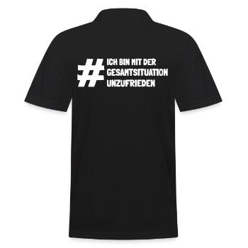 Ich bin mit der Gesamtsituation unzufrieden - Männer Poloshirt - Schwarz - Hinten - Kai (181cm)
