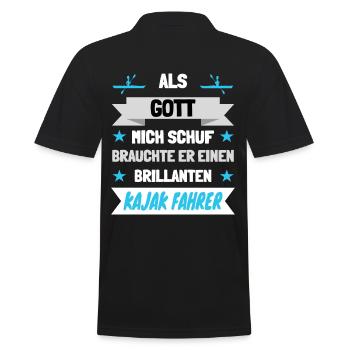 Ich bin ein brillianter Kajak Fahrer - Männer Poloshirt - Schwarz - Hinten - Kai (181cm)