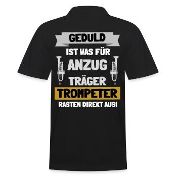 Trompeter - Männer Poloshirt - Schwarz - Hinten - Kai (181cm)