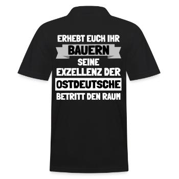 Ich komme aus Ostdeutschland - Männer Poloshirt - Schwarz - Hinten - Kai (181cm)