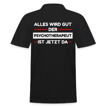 Psychotherapeut - Männer Poloshirt - Schwarz - Hinten - Kai (181cm)