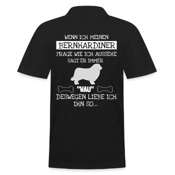 Bernhardiner - Männer Poloshirt - Schwarz - Hinten - Kai (181cm)