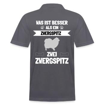 Zwergspitz Geschenkidee - Männer Poloshirt - Anthrazit - Hinten - Nico (186cm)
