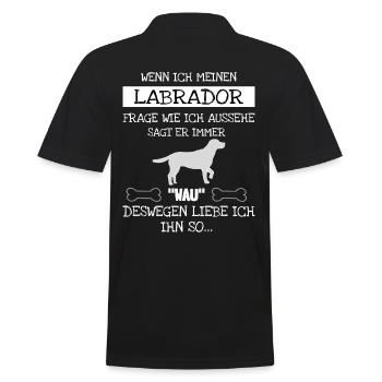 Hund Labrador - Männer Poloshirt - Schwarz - Hinten - Kai (181cm)