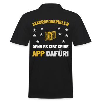 Musikinstrument Akkordeon - Männer Poloshirt - Schwarz - Hinten - Kai (181cm)
