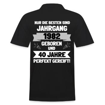 Die Besten sind Baujahr 1982 und 40 - Männer Poloshirt - Schwarz - Hinten - Kai (181cm)