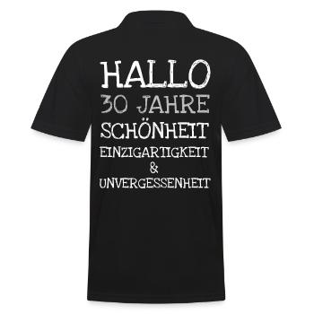 30 Jahre Schönheit und Einzigartigkeit - Männer Poloshirt - Schwarz - Hinten - Kai (181cm)