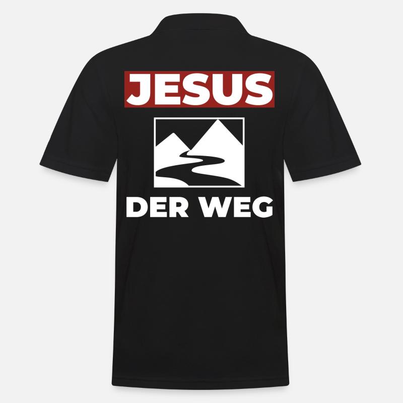 Jesus Christus ist der Weg - Christliches Shirt - Männer Poloshirt - Schwarz