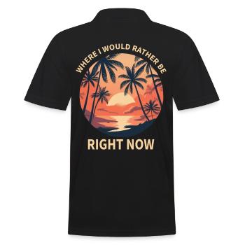 where i would rather be Palm Beach - Men's Polo Shirt - black - Back - Kai (181cm)